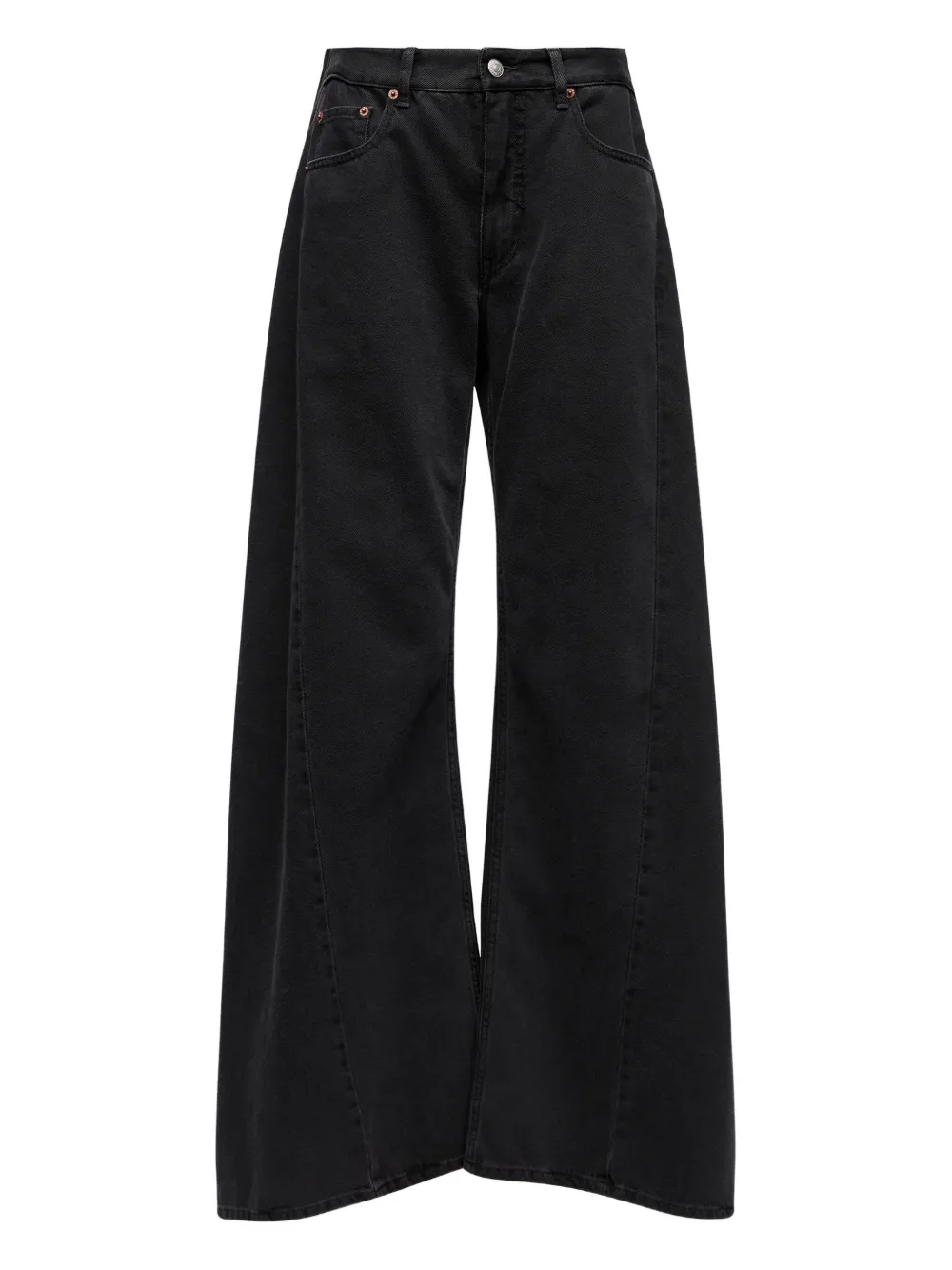 Mm6 Maison Margiela Five-pocket Draped Jeans In Black