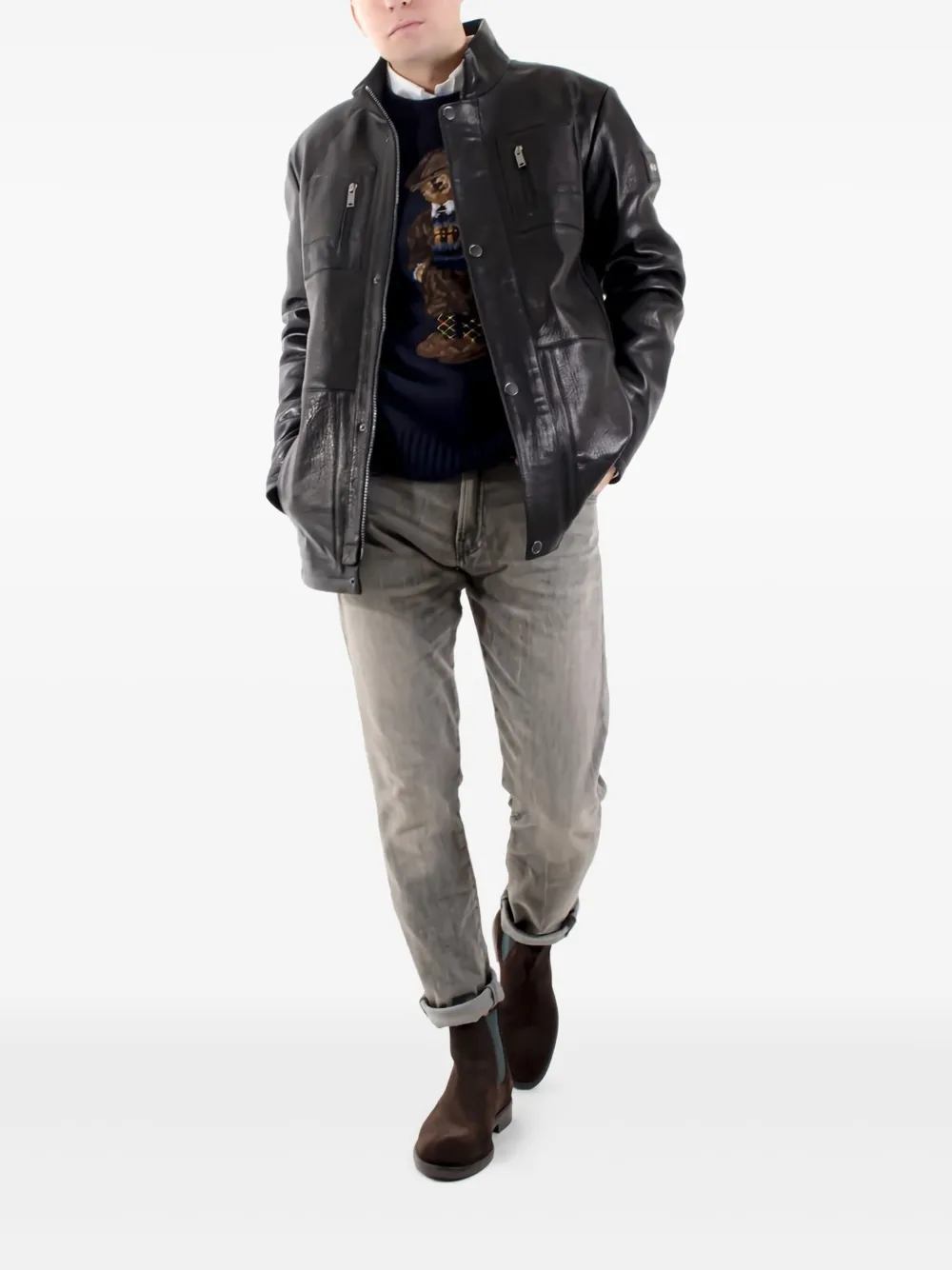 POCHE PARIS JAKNA FAUX-LEATHER JACKET
