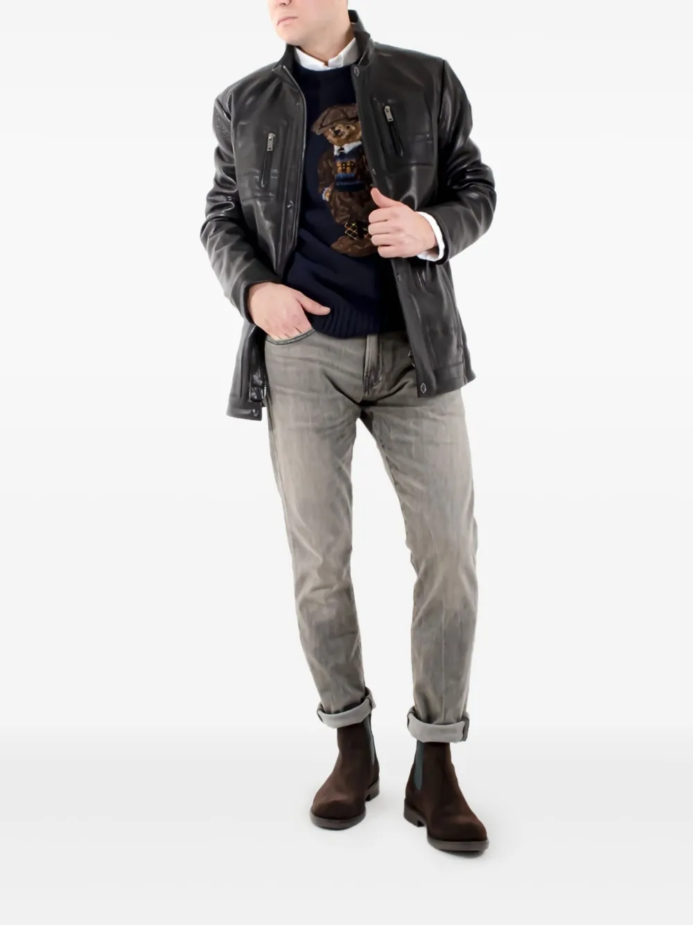 POCHE PARIS JAKNA FAUX-LEATHER JACKET