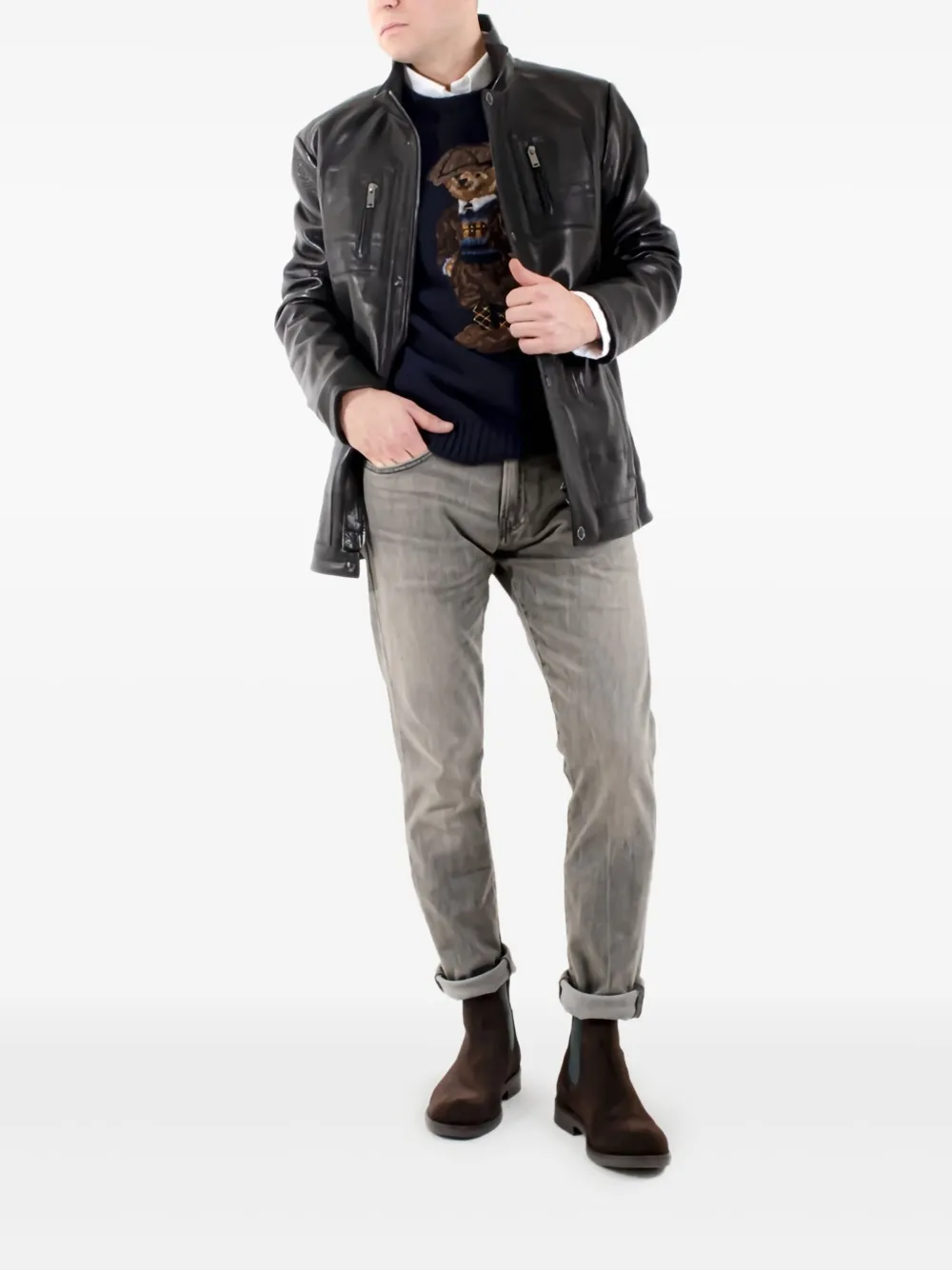 POCHE PARIS JAKNA FAUX-LEATHER JACKET