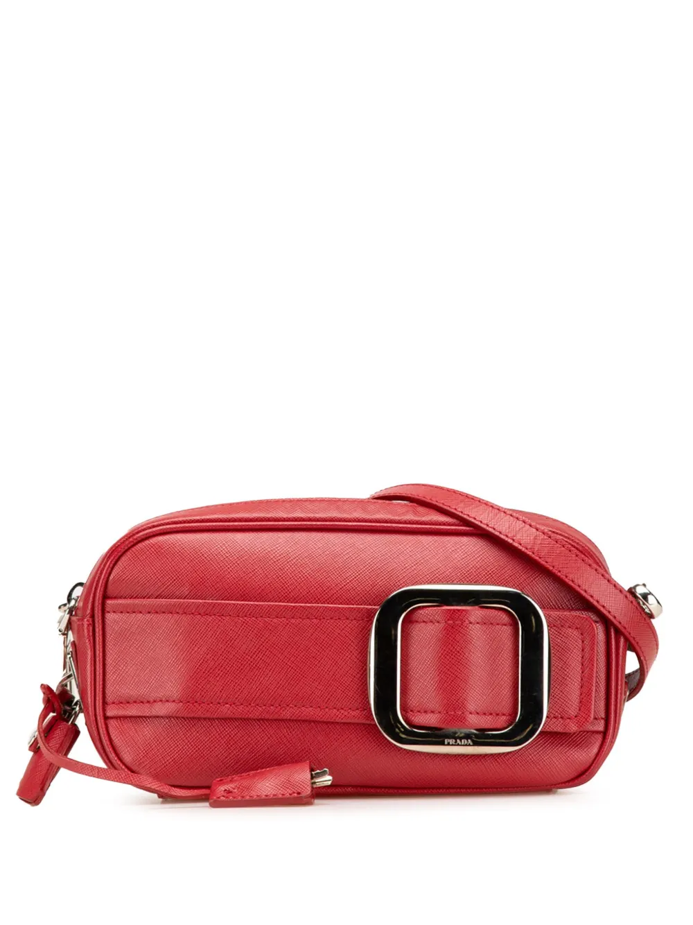 Prada Pre-Owned 2000-2024 サフィアーノ バックル カメラバッグ ショルダーバッグ - レッド Prada Pre-Owned 2000-2024 サフィアーノ バックル カメラバッグ ショルダーバッグ - レッド