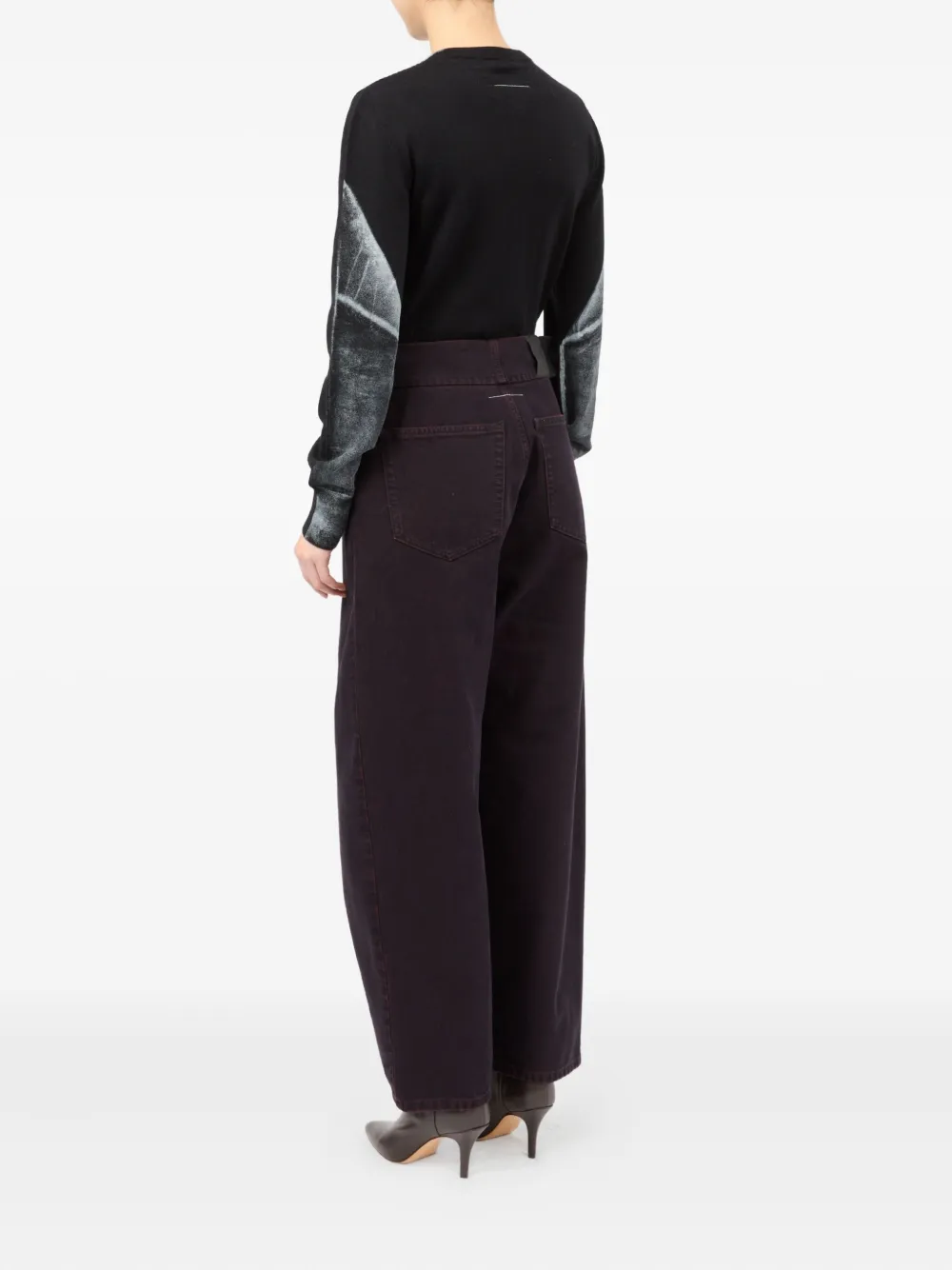 MM6 Maison Margiela High waist jeans met knoopsluiting Paars