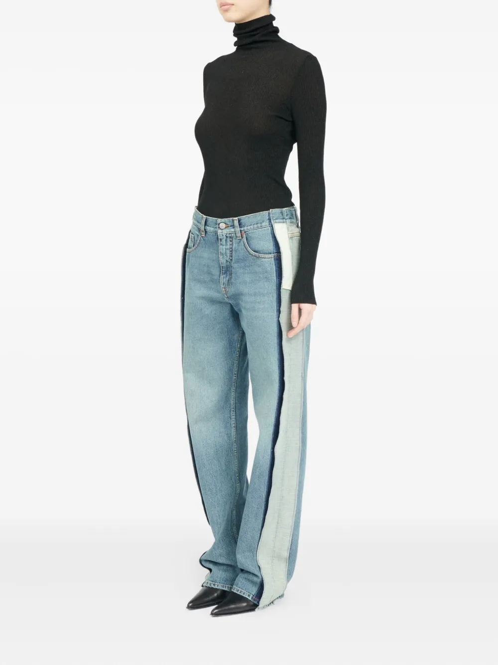 Mm6 Maison Margiela Five Pocket Straight Fit Trousers In Blue
