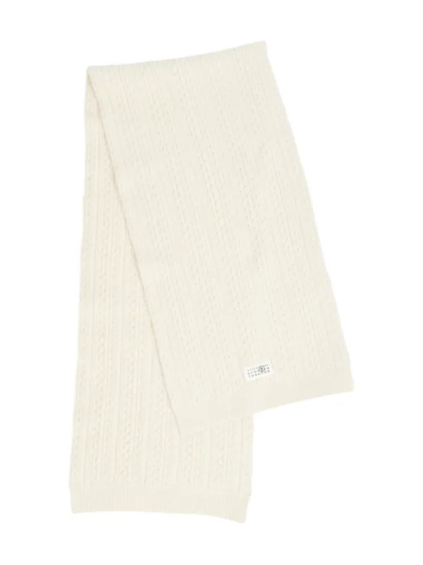 MM6 Maison Margiela Ribbed-knit Scarf in Neutrals