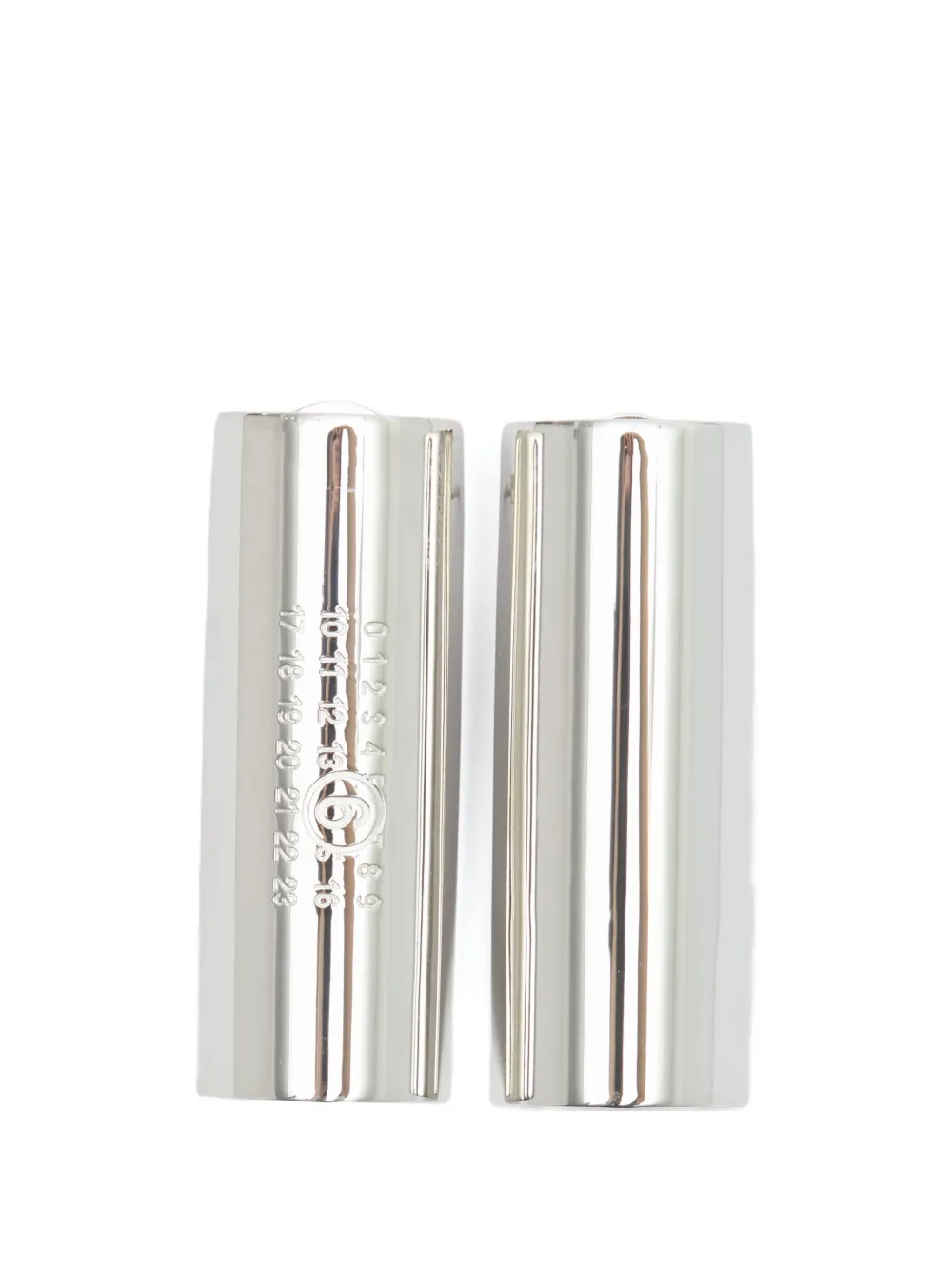 Mm6 Maison Margiela Numbers-motif Earrings In Metallic