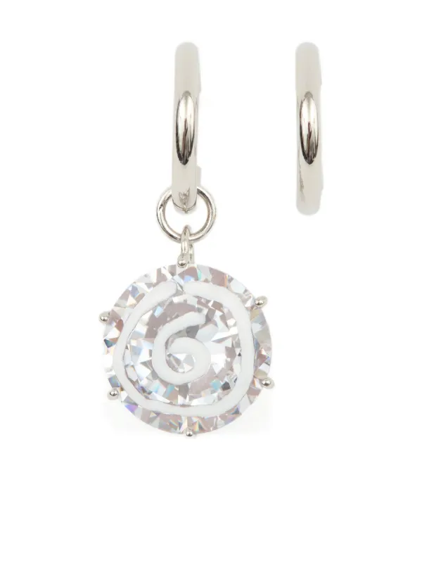 ピアス Mm6 By Maison Margiela Embellished Hoop Earrings 30393288_59288689_600.jpg