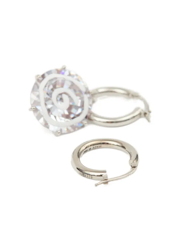 ピアス Mm6 By Maison Margiela Embellished Hoop Earrings MM6 Maison Margiela Embellished Hoop Earrings | Silver