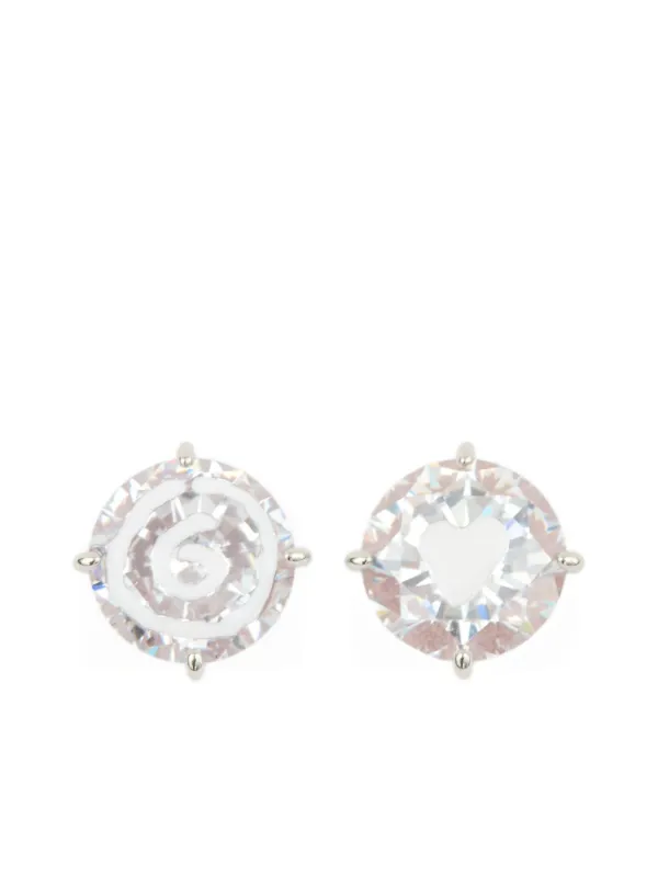 MM6 ピアス　ハート型 MM6 Maison Margiela ハートパターン ピアス | シルバートーン