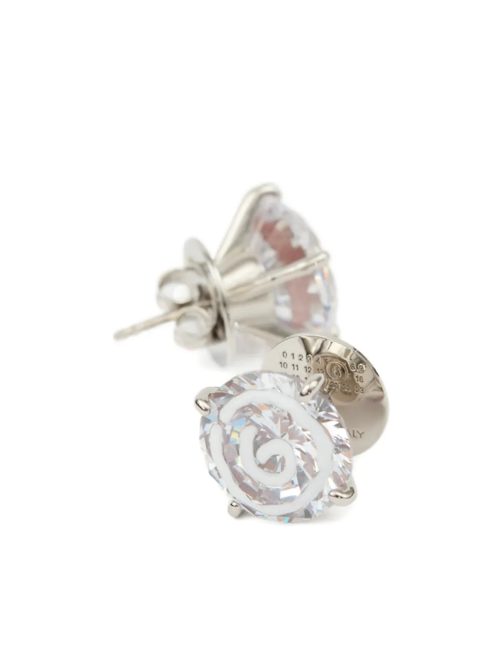 Shop Mm6 Maison Margiela Swirl Heart-patterned Stud Earrings