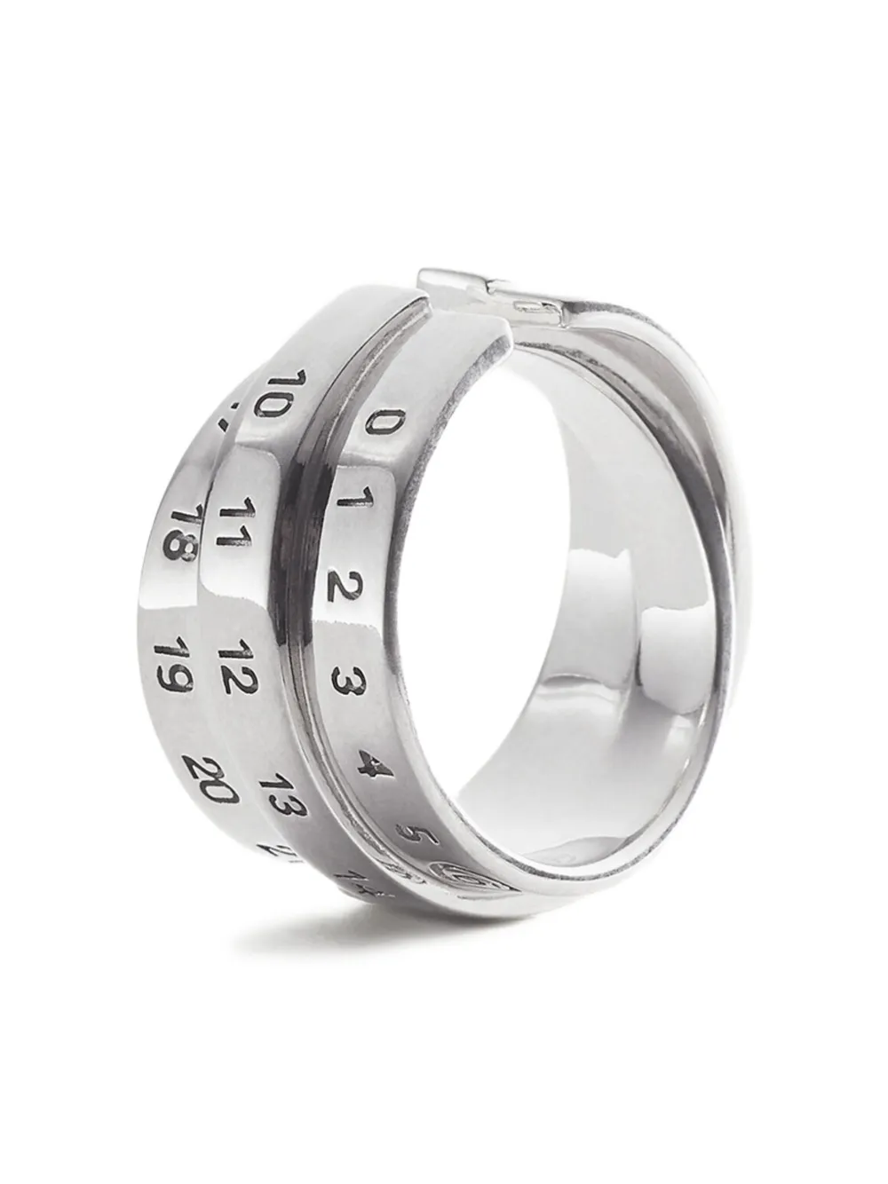 Mm6 Maison Margiela Triple Logo Numeric Signature Earring In White