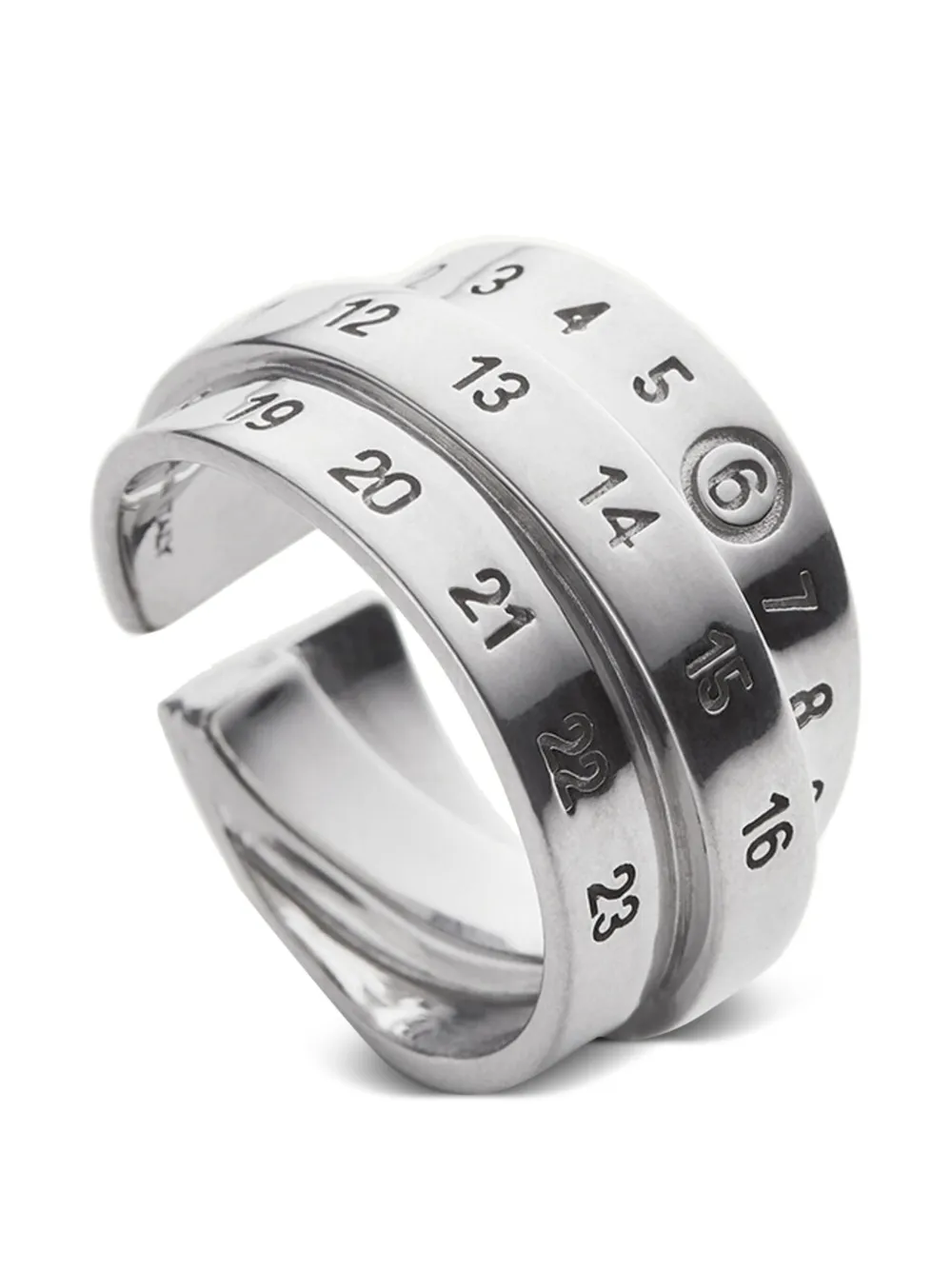 Mm6 Maison Margiela Triple Logo Numeric Signature Earring In White