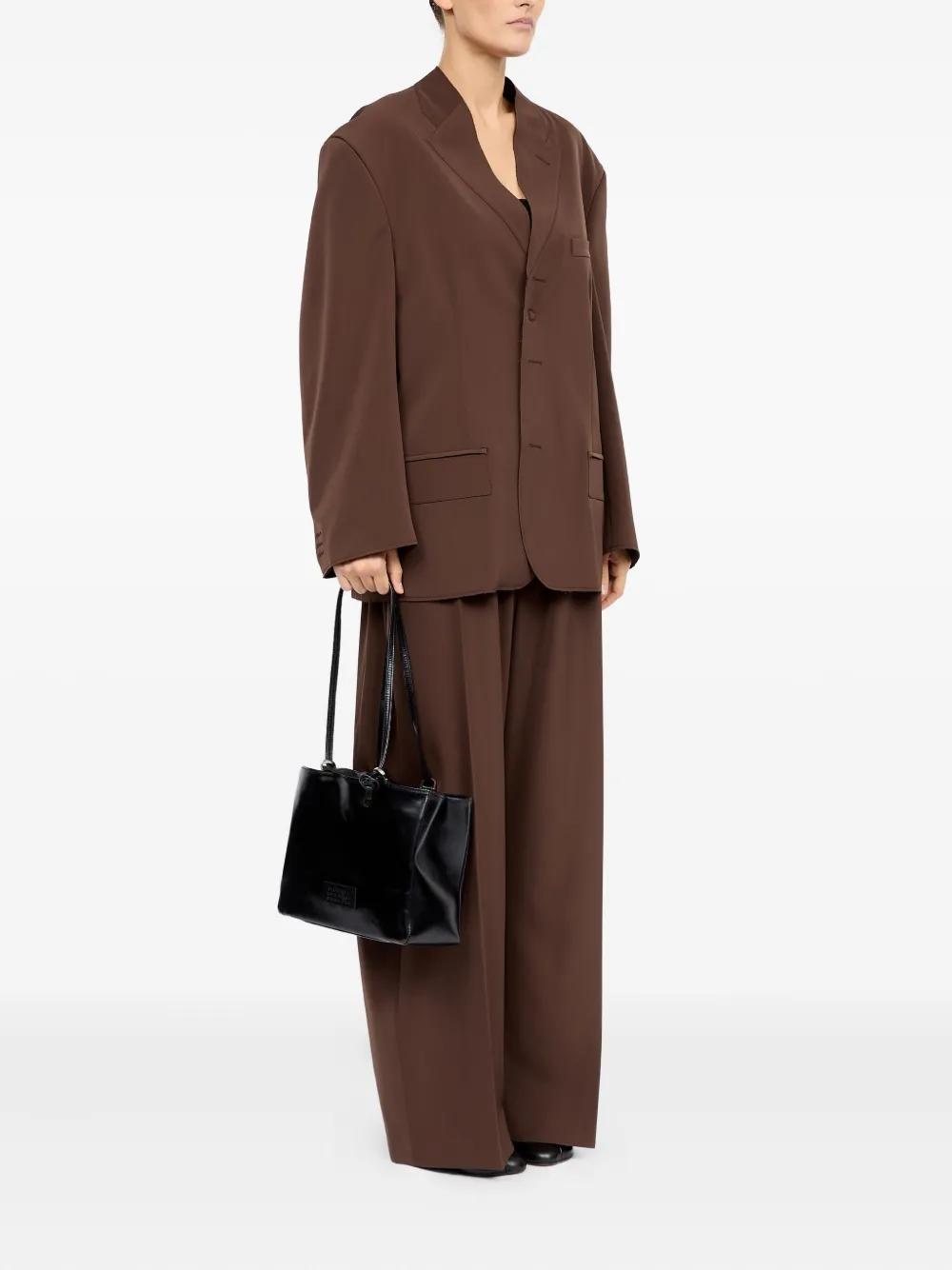 MM6 Maison Margiela Leren shopper Zwart