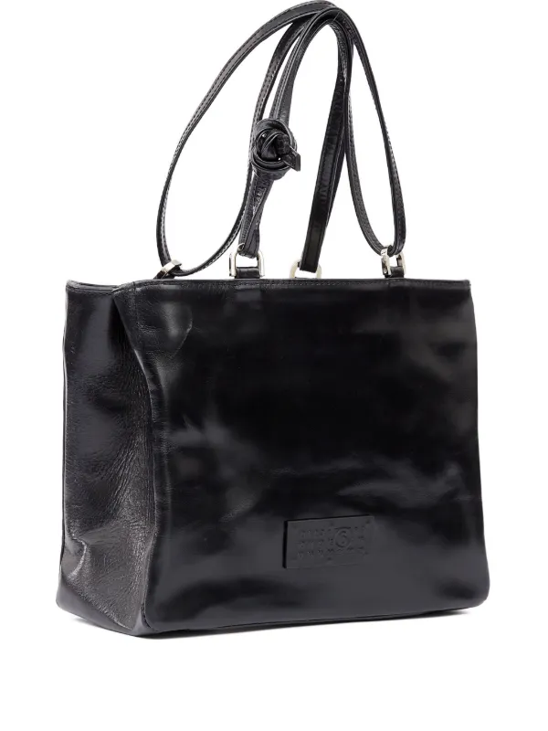 MM6 Maison Margiela ブラック トートバッグ MM6 Maison Margiela レザー トートバッグ | ブラック | FARFETCH JP