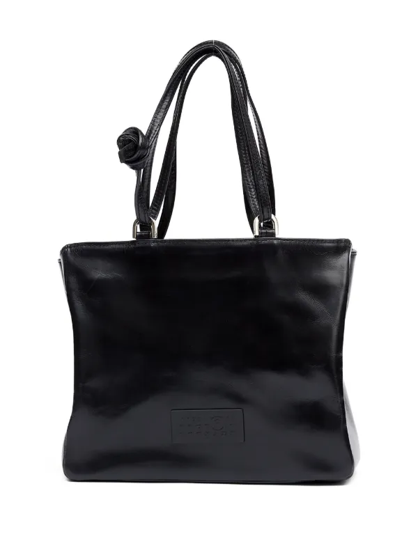 MM6 Maison Margiela ブラックトートバッグ MM6 Maison Margiela Japanese レザートートバッグ | ブラック