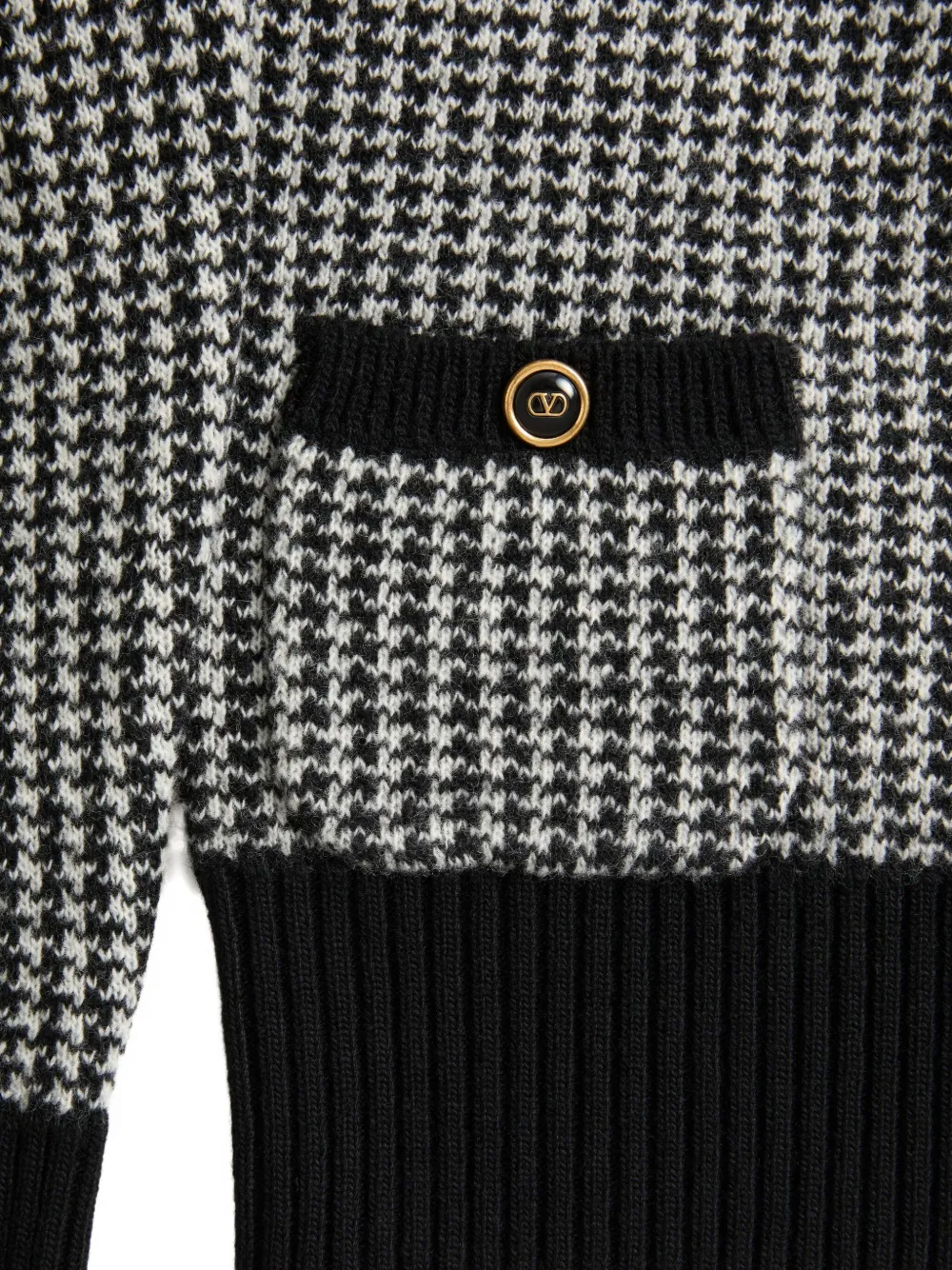 Valentino Garavani houndstooth-pattern sweater Zwart