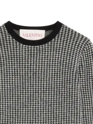 【美品】VALENTINO ヴァレンティノ Vロゴ 半袖 ニット XS 高級 VALENTINO】ヴァレンティノ『ロゴ モノグラム 半袖ニット sizeS