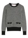Valentino Garavani houndstooth-pattern sweater - Black