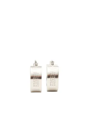 MM6 Maison Margiela チェーンリンク フープピアス | シルバートーン
