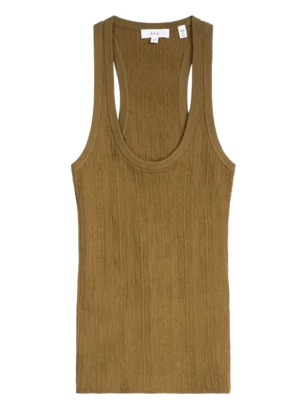 A.L.C. Iris Ribbed Tank Top in Brown