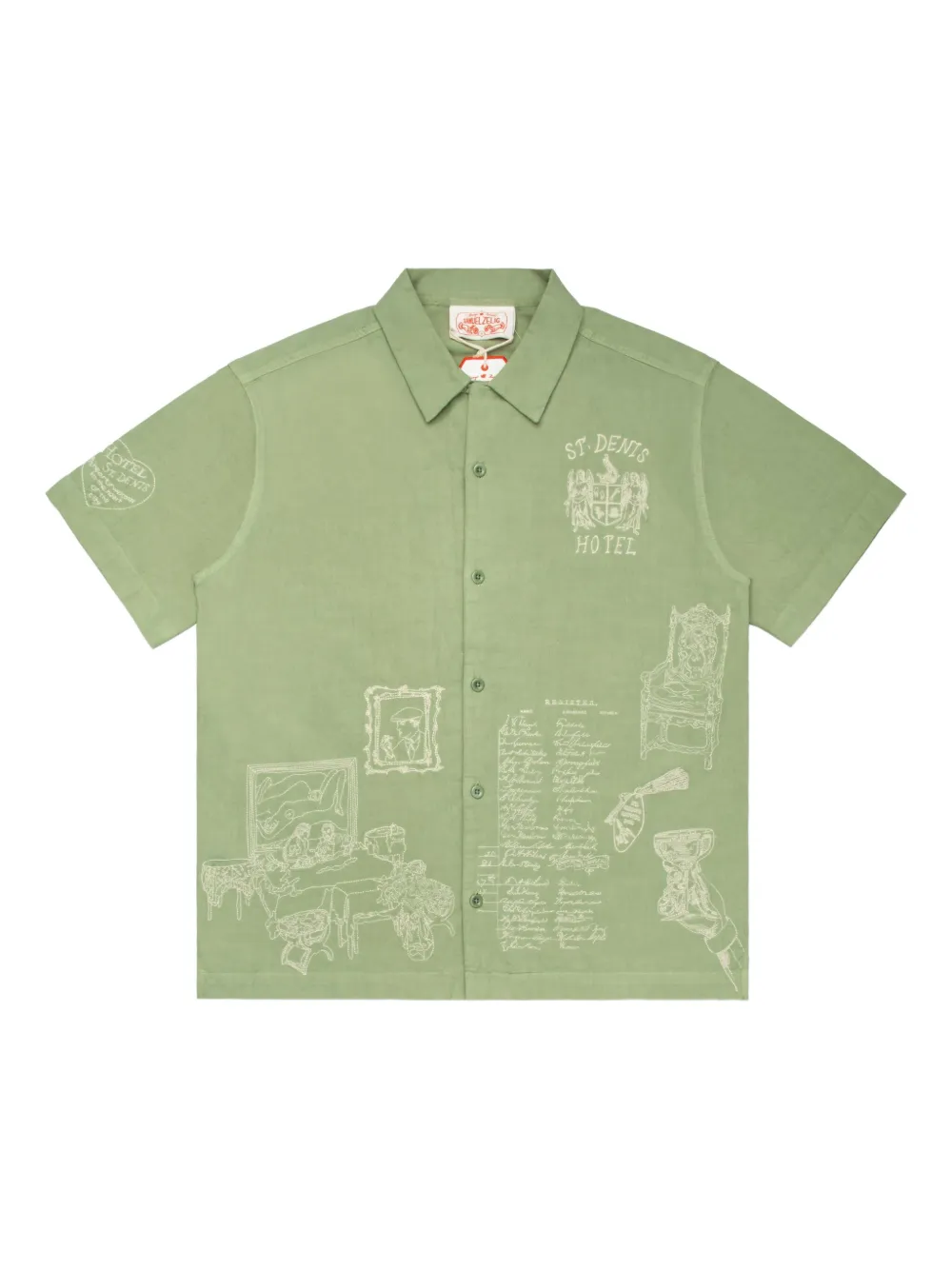Hotel graphic-print short-sleeve shirt