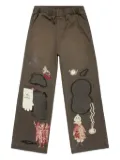 Samuel Zelig Antique embroidered patchwork trousers - Black