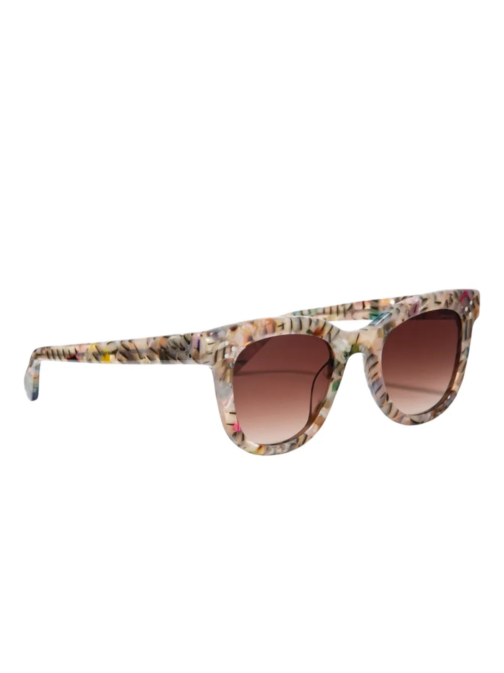 Krewe Du Optic Zonnebril met cat-eye montuur en bloemenprint - Beige
