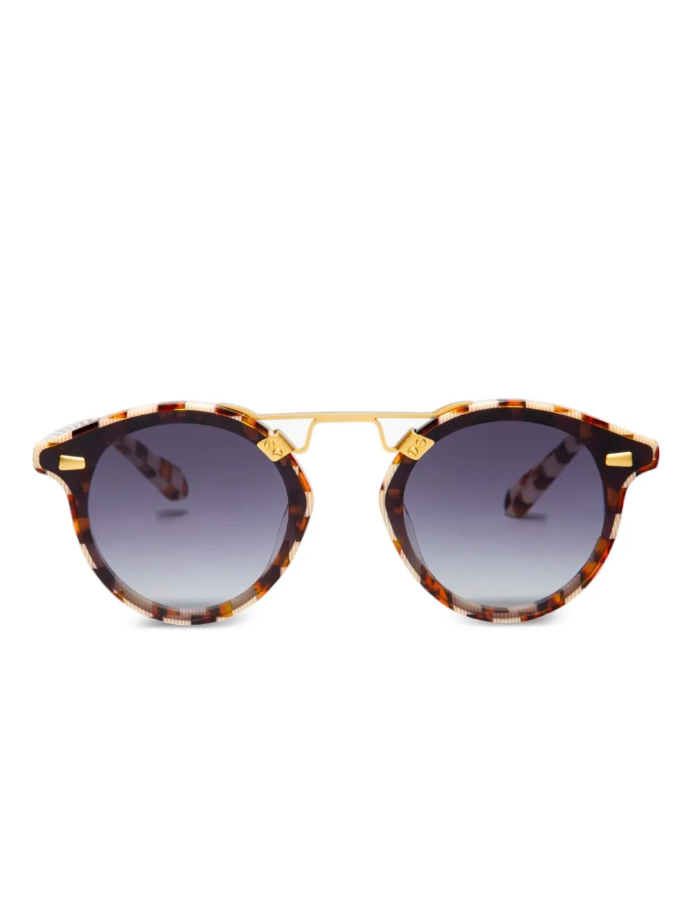 STL Nylon tortoiseshell round-frame sunglasses