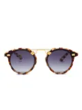 Krewe Du Optic STL Nylon tortoiseshell round-frame sunglasses - Neutrals