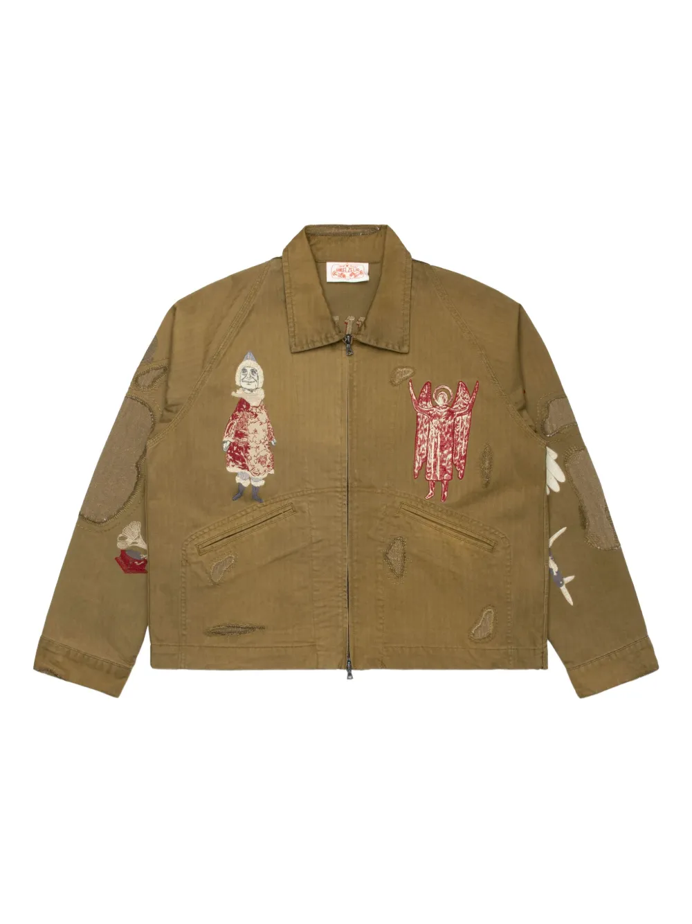 Samuel Zelig Shirtjack met patchwork en borduurwerk Groen