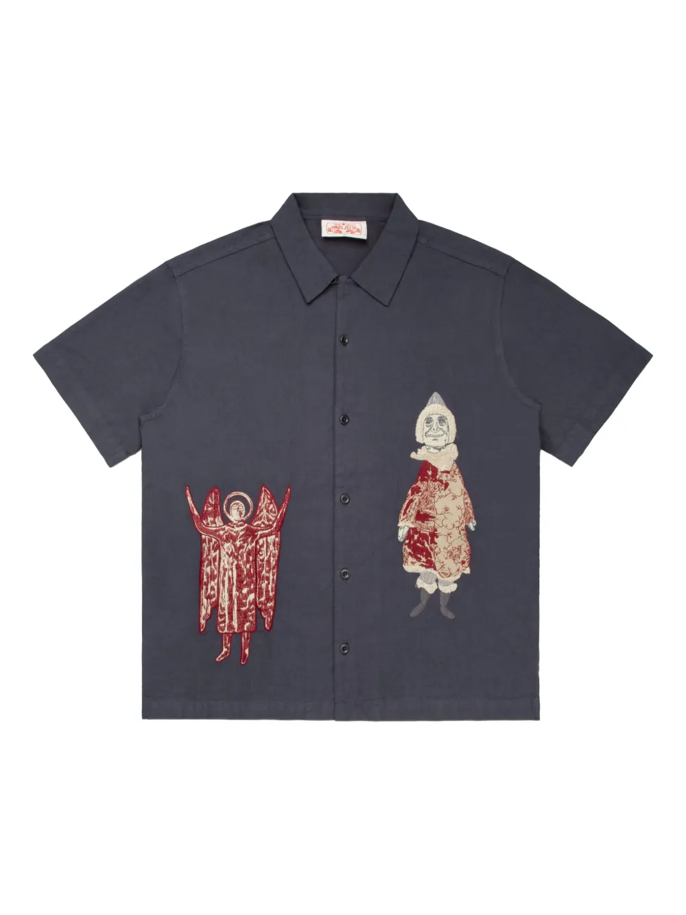 Samuel Zelig chemise brodée à manches courtes | noir | Image 1