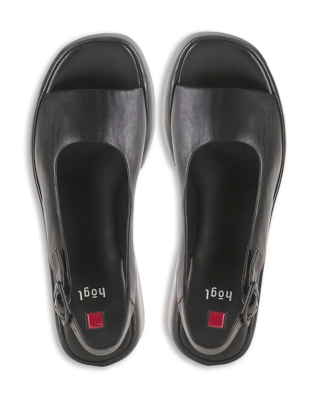 Hogl Loulou sandalen met plateauzool en open neus Zwart
