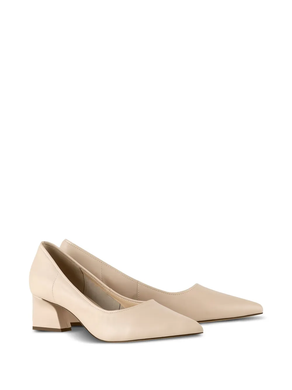 Hogl 40mm Ann Block-heel Pointed Pumps In Neutral