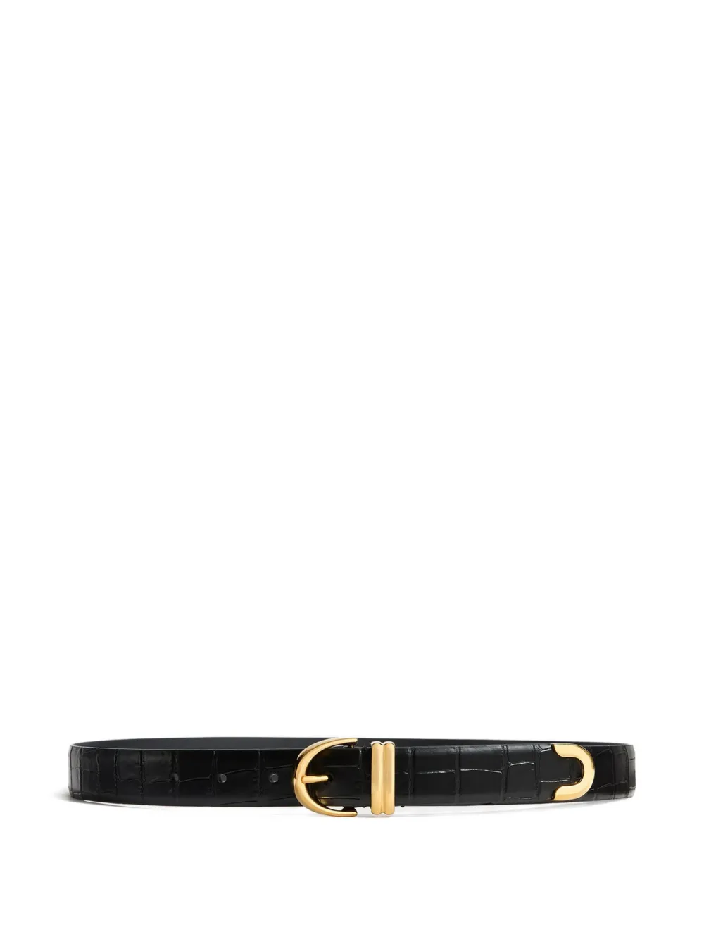 KHAITE crocodile-embossed leather belt | Black | Image 1