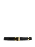 KHAITE crocodile-embossed leather belt - Black