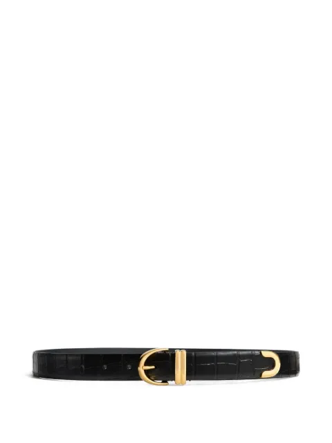 KHAITE crocodile-embossed leather belt