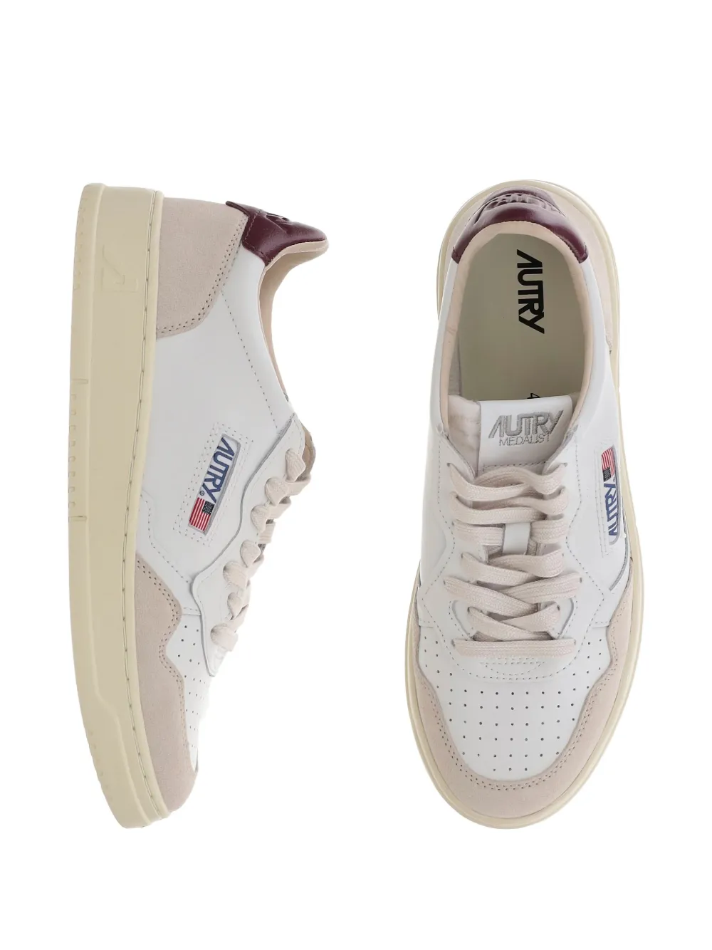 Autry Medalist leather suede sneakers White