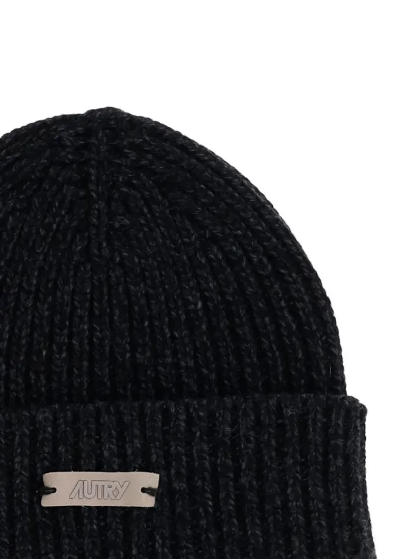 ★AUTRY新品未使用タグ付き★　リブニット ビーニー（ニット帽） Autry リブ ビーニー | ブラック | FARFETCH JP