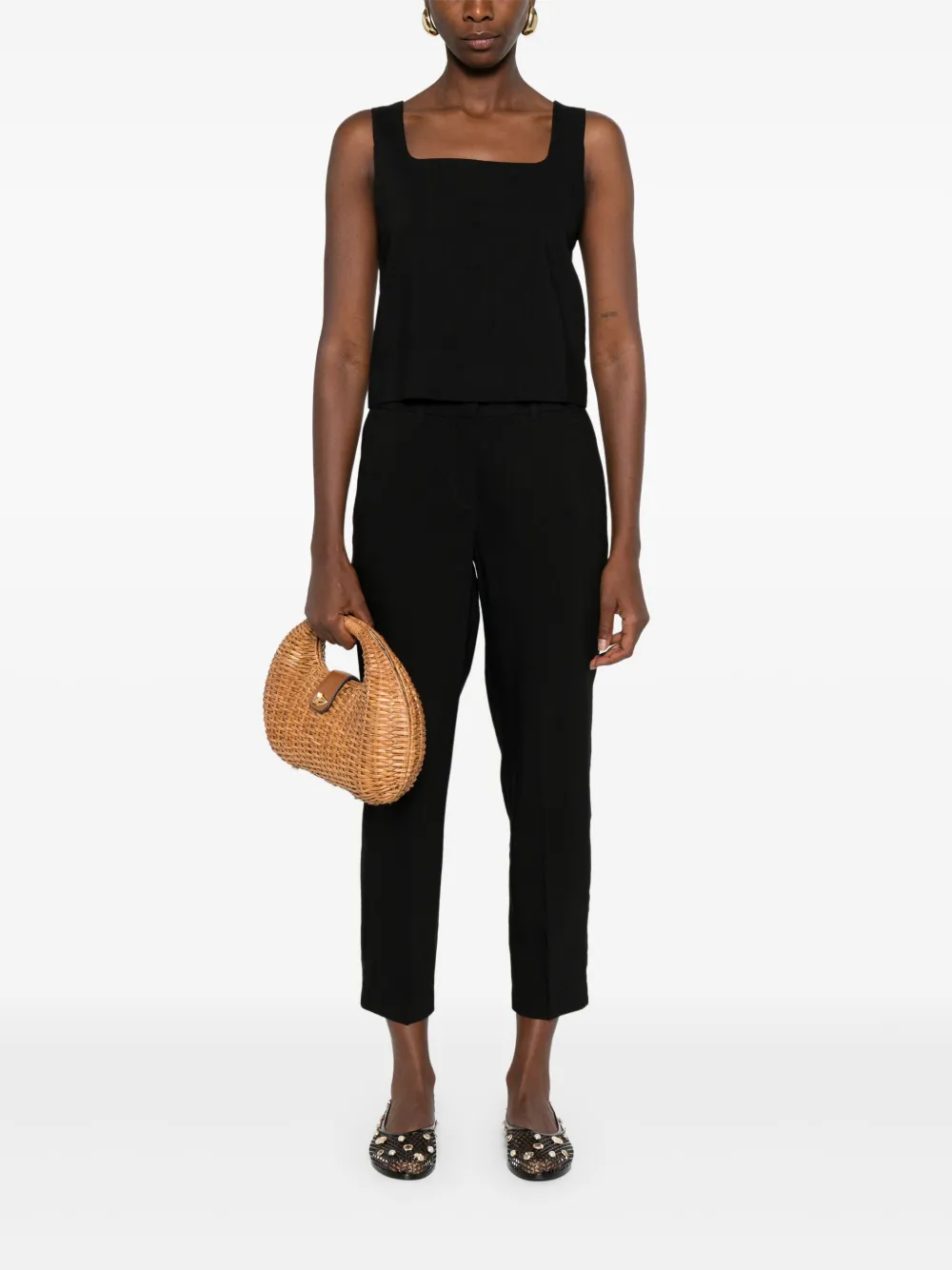 MONOCHROME linen-blend trousers | Cropped Pants | Image 2