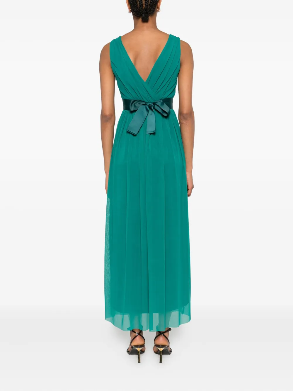 Pennyblack Jurk met V-rug en ceintuur Groen