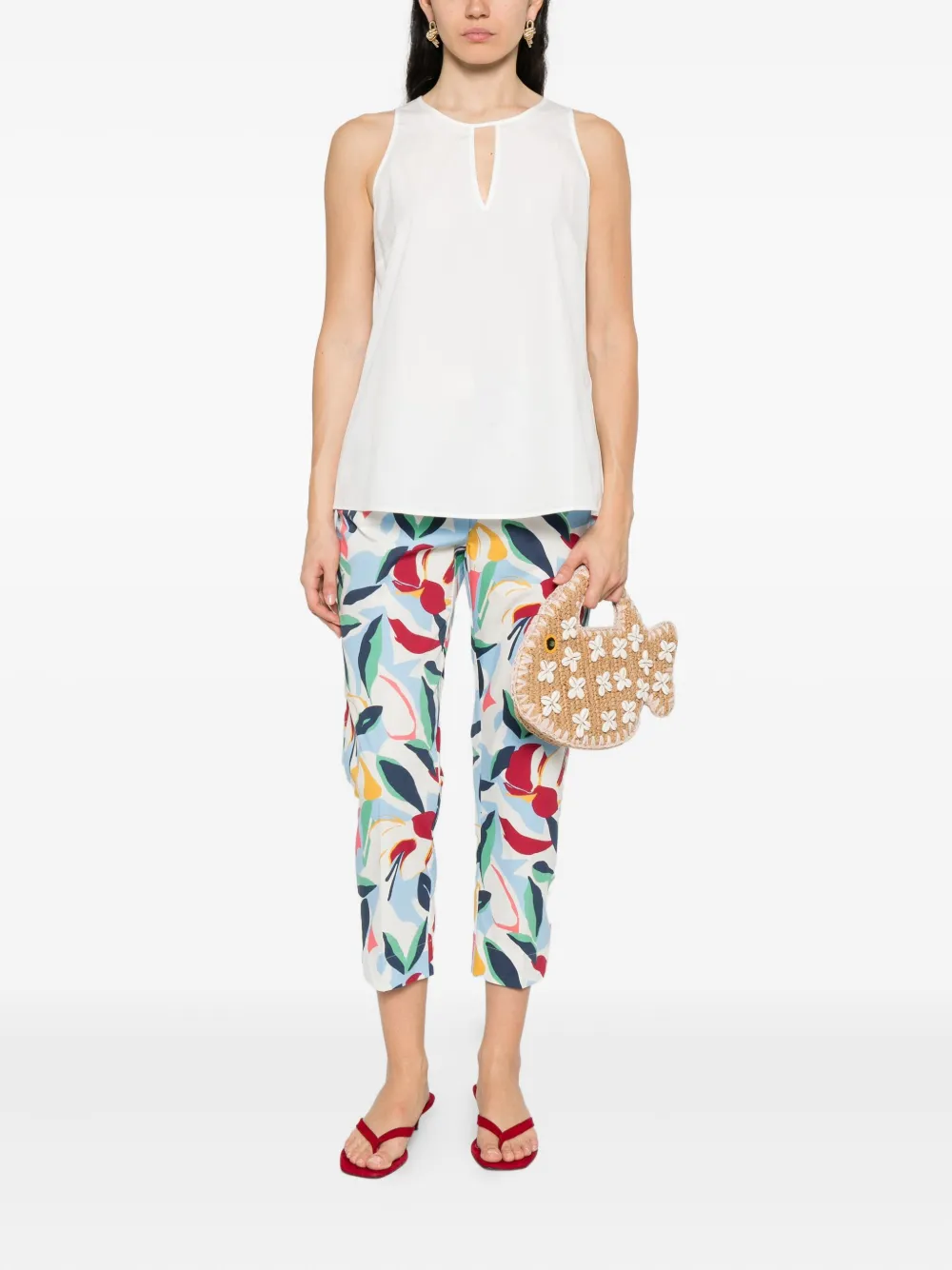 Pennyblack Broek met bloemenprint Beige