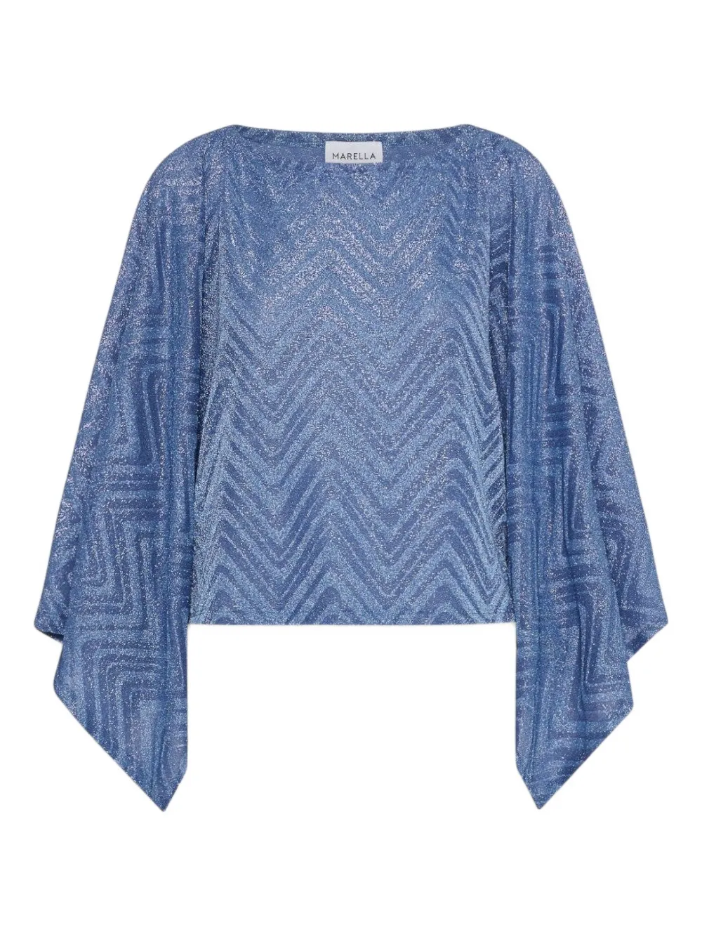 Marella herringbone-patterned lurex blouse Blauw