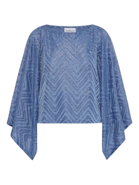 Marella herringbone-patterned lurex blouse