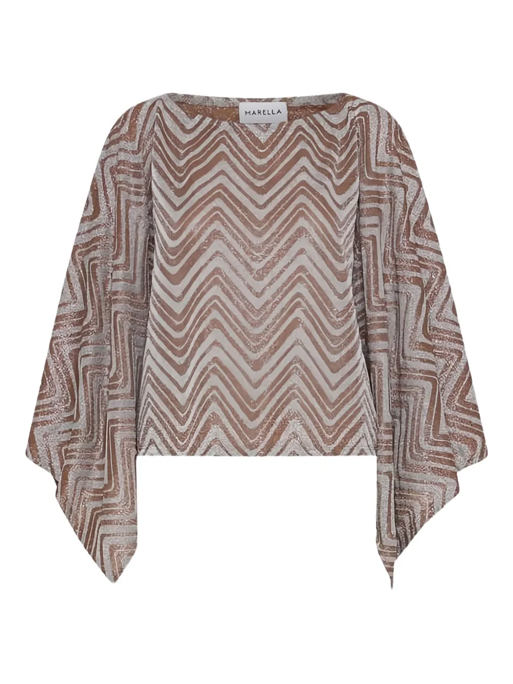 Marella herringbone-patterned lurex blouse Bruin