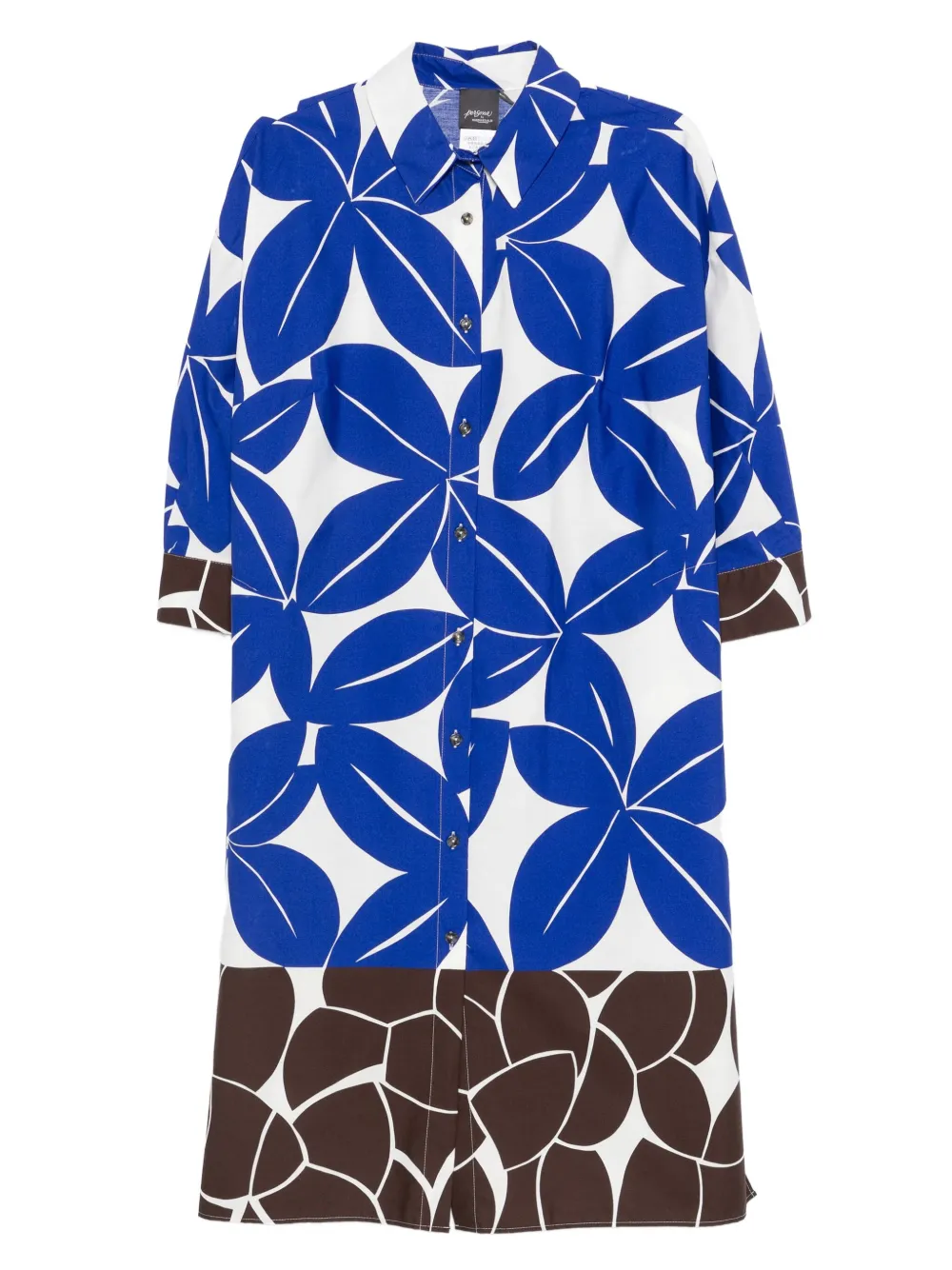 Marina Rinaldi Fuoco shirtjurk met bloemenprint Blauw