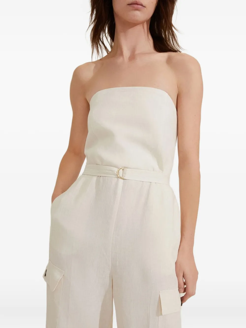 Marella strapless cargo jumpsuit Beige