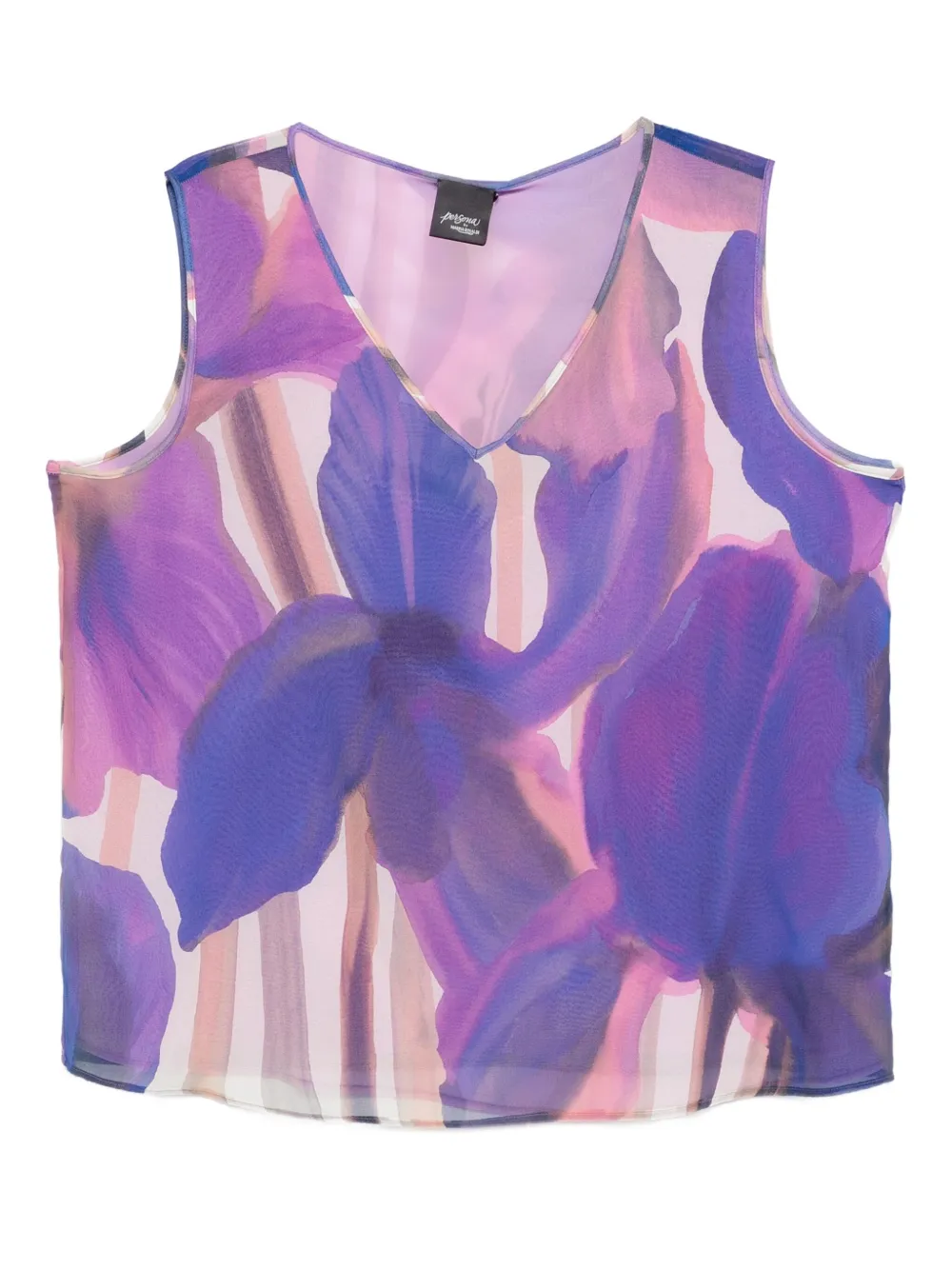 Marina Rinaldi printed georgette top | Purple | Image 1