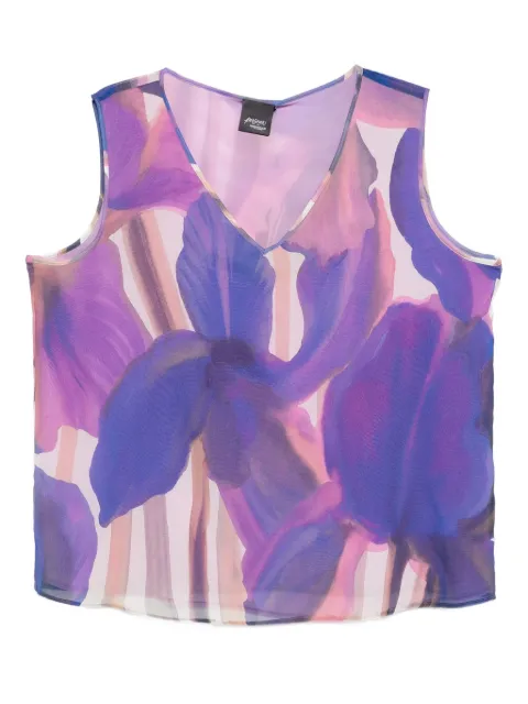 Marina Rinaldi Blusa de georgette com estampa