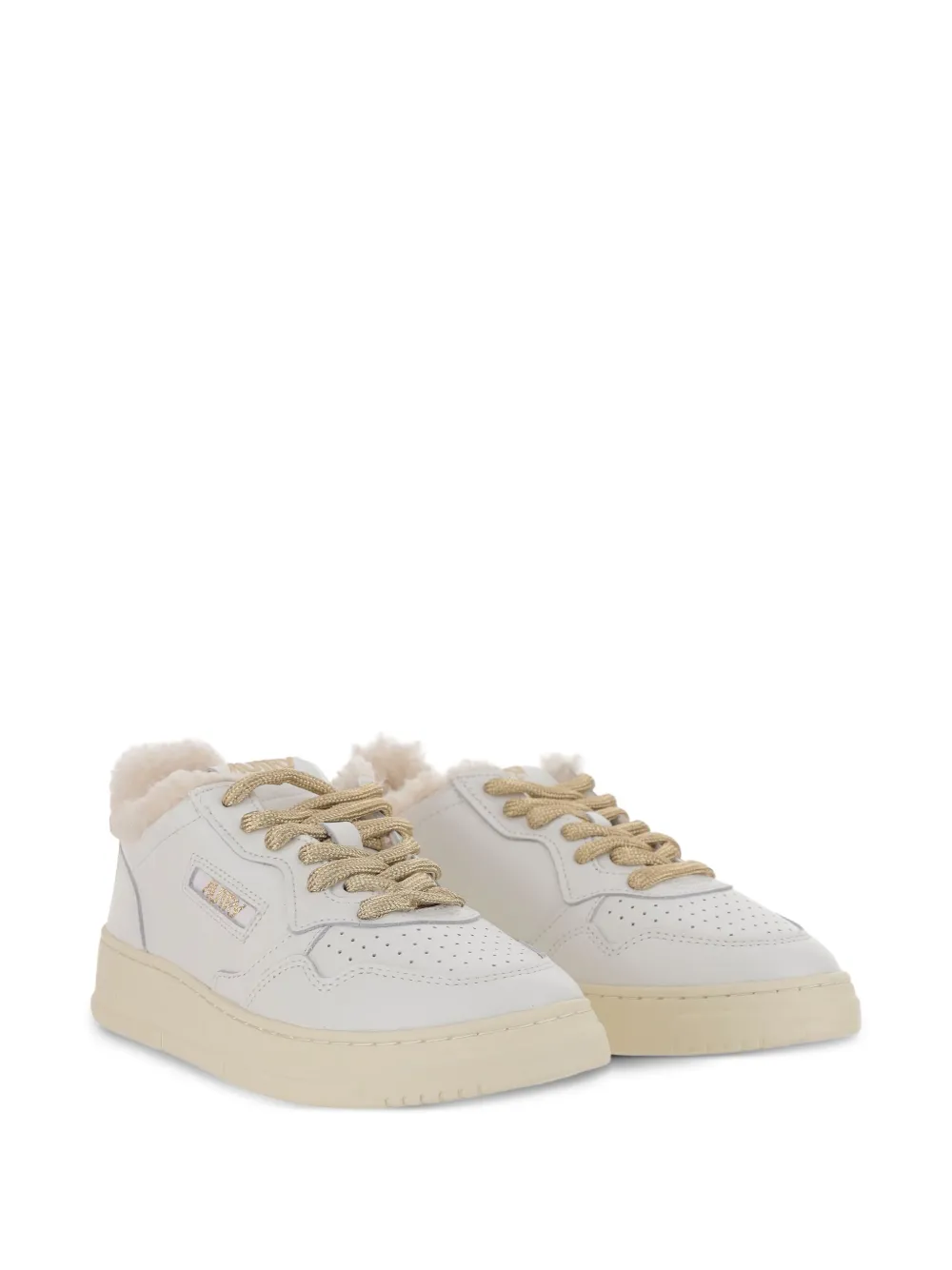 Autry Medalist leren sneakers met lammy afwerking - Wit