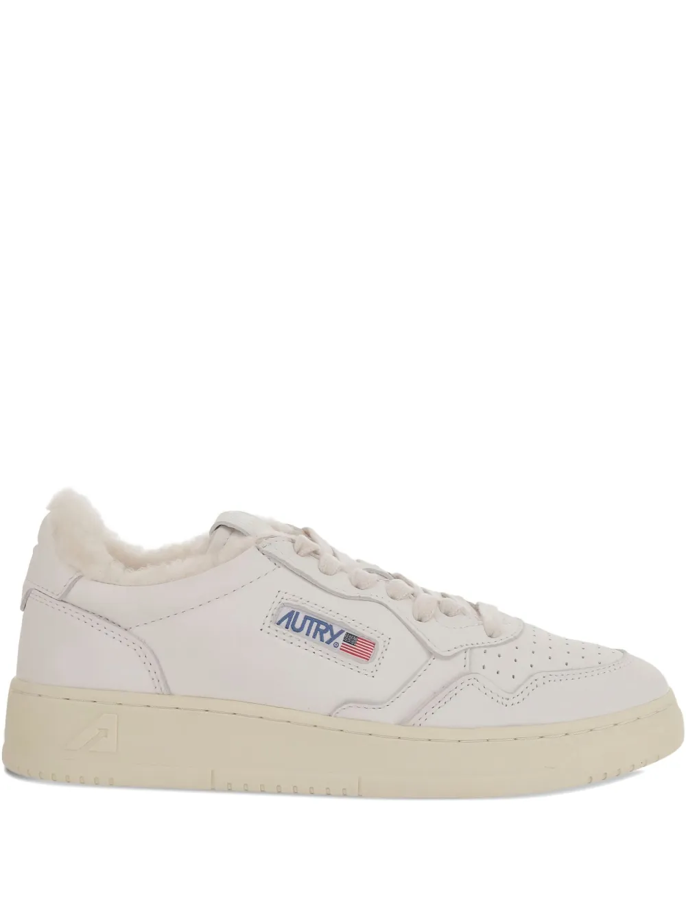 Autry shearling-lined leather sneakers White