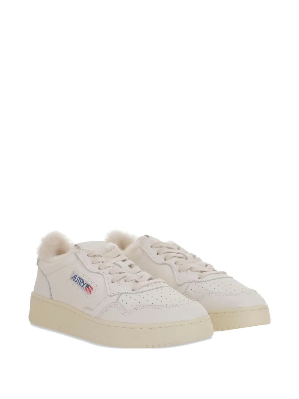 Autry shearling-lined leather sneakers - Wit